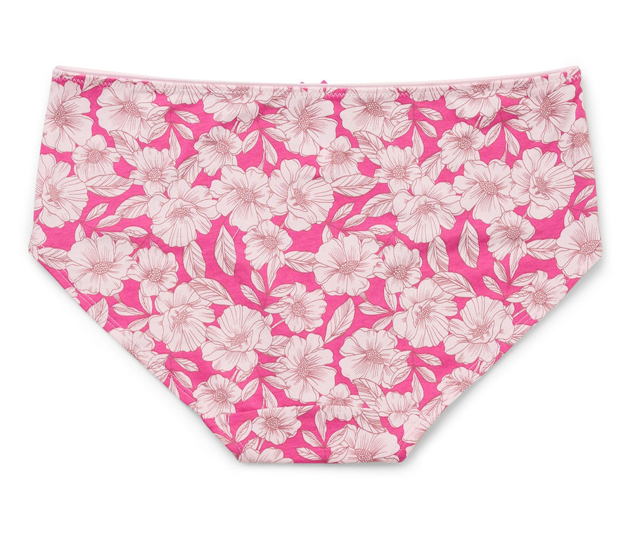 Culotte rose à motifs floraux.