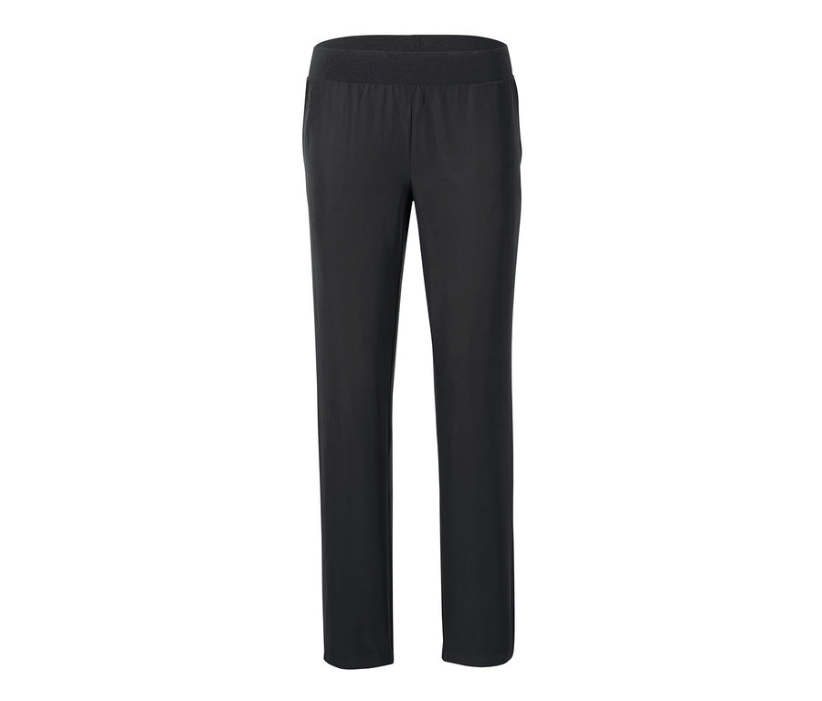 Pantalon de pyjama tissé noir sur fond blanc.