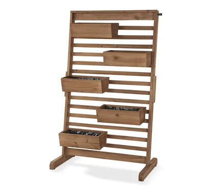 Jardinière verticale « Tinus » avec bacs à plantes à suspendre de manière flexible.