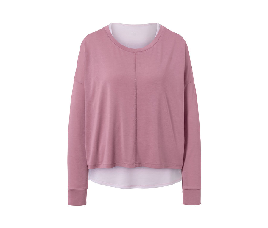 T-shirt de sport 2 en 1 rose à manches longues.