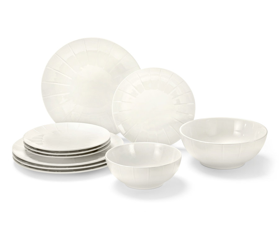 Ensemble de vaisselle blanc en 10 parties.