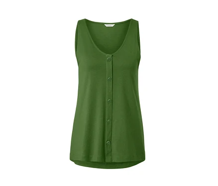 Haut vert avec patte de boutonnage.