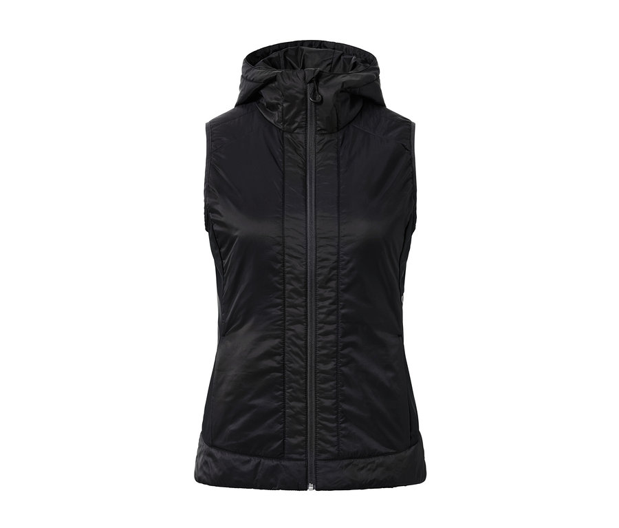 Gilet matelassé noir « pack me » avec capuche.