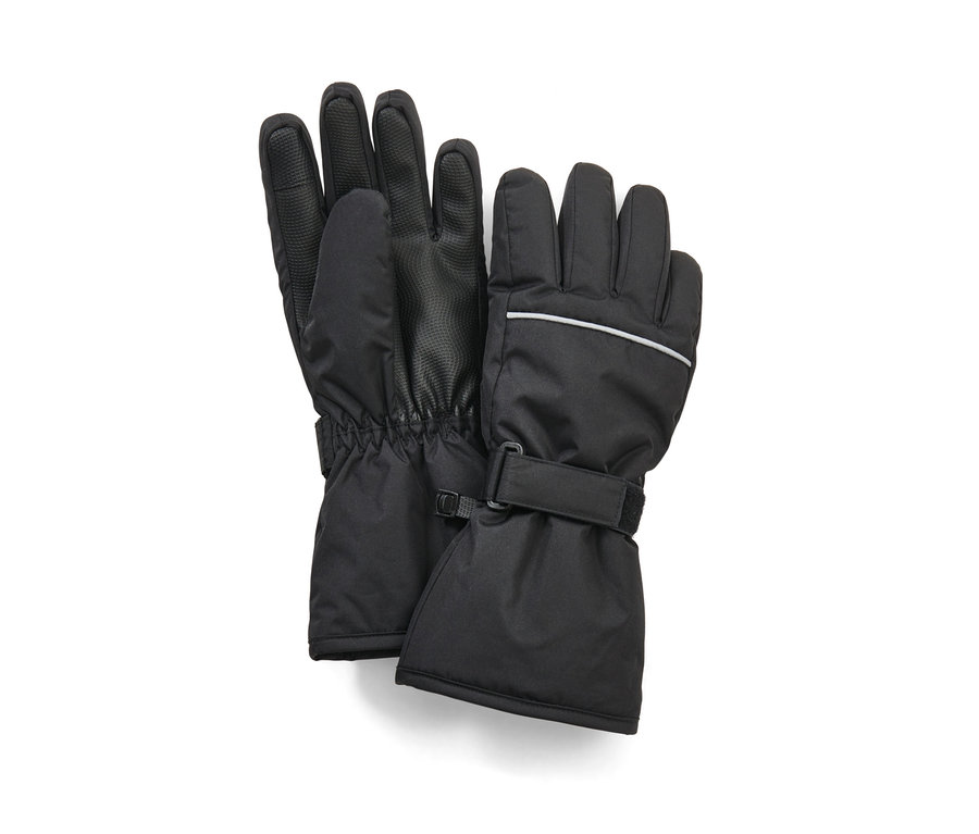 Gants d’hiver de ski pour enfant, noir.