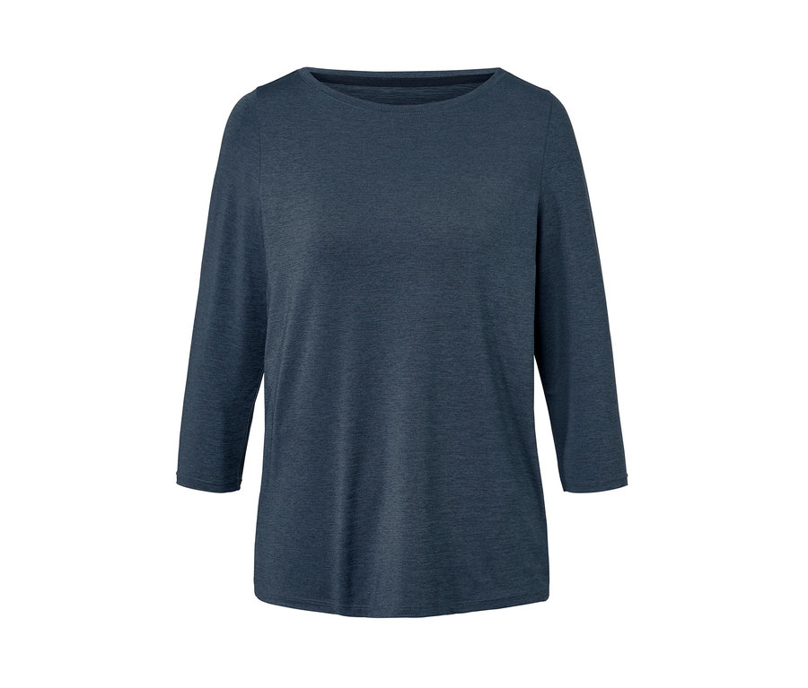 T-shirt fonctionnel bleu avec manches 3/4.