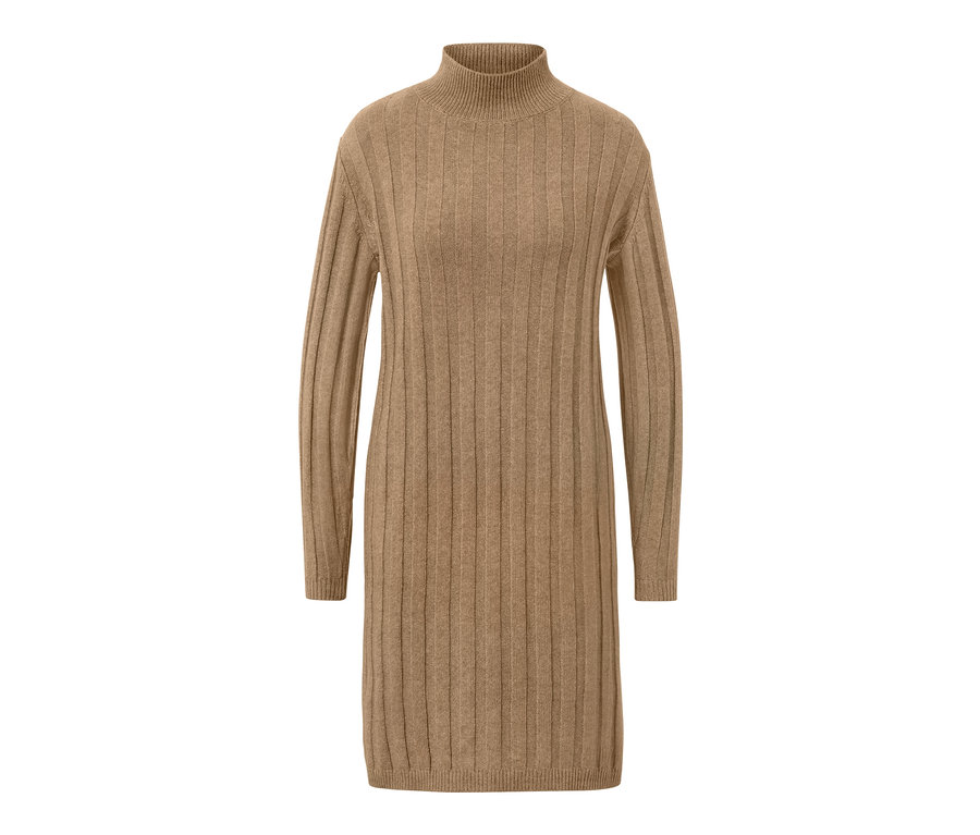 Robe en maille côtelée avec col montant.