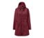Manteau en softshell bordeaux avec capuche.