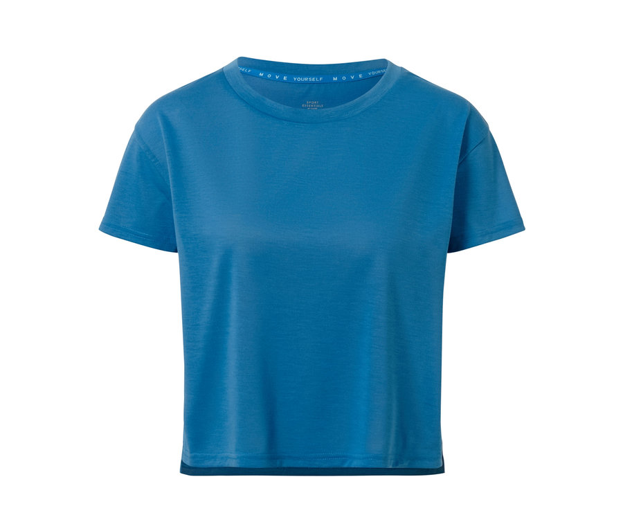 T-shirt de sport bleu à manches courtes 2 en 1.