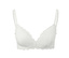 Soutien-gorge blanc à coques souples et bordure en dentelle.