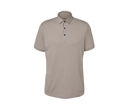 Polo fonctionnel beige à manches courtes.
