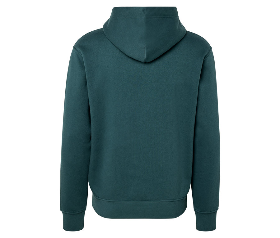 Vue arrière d'un sweat à capuche vert.