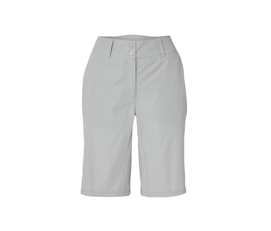 Short de cyclisme et de randonnée « Pro » gris isolé sur fond blanc.