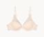 Soutien-gorge couleur crème avec bordure en dentelle et bretelles.