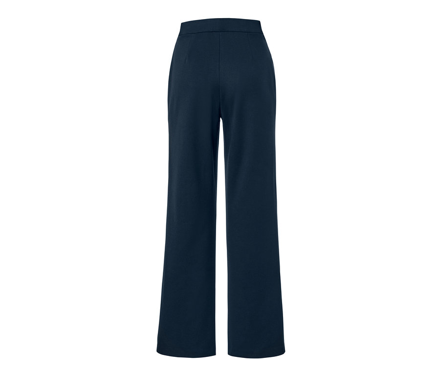 Pantalon en jersey bleu marine avec passepoil.