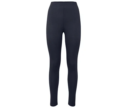 Leggings bleu marine sur fond blanc.