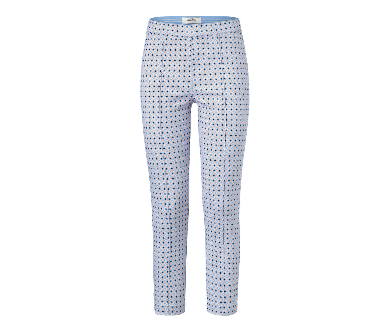 Pantalon stretch imprimé 7/8 blanc.