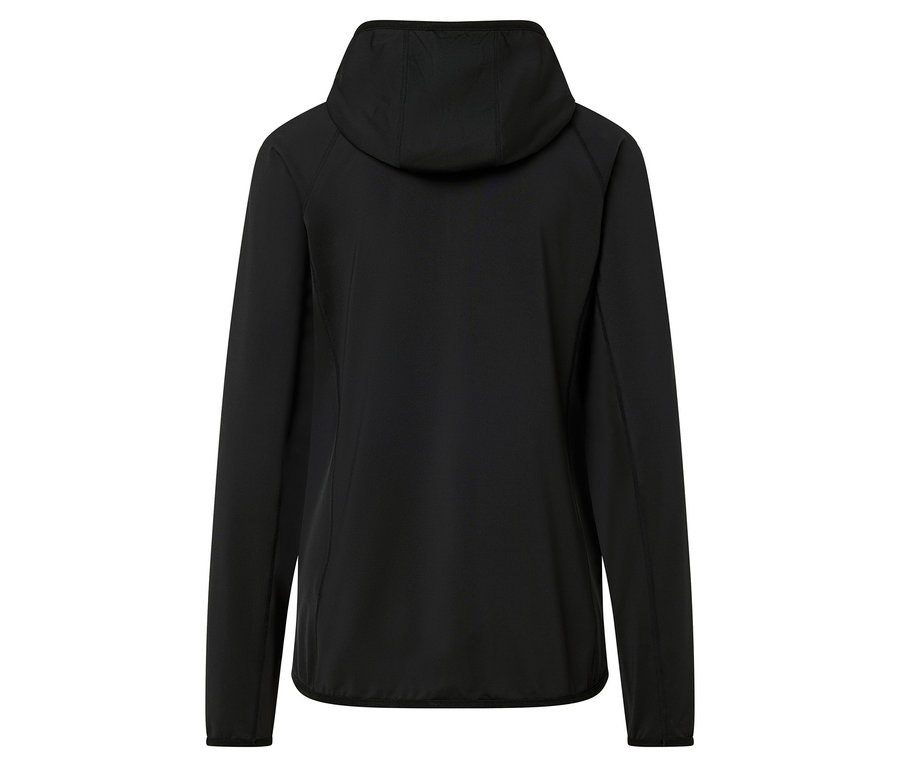 Veste noire à capuche vue de dos.