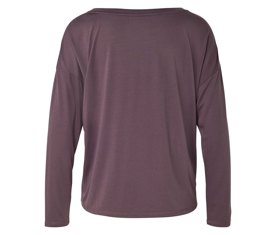 T-shirt violet à manches longues, vu de dos.