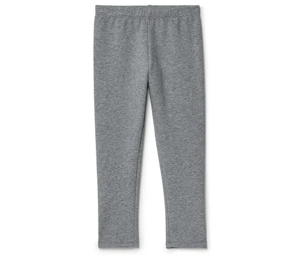 Un legging gris sur un fond blanc.