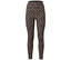 Legging marron à motif léopard noir, photographié de face.