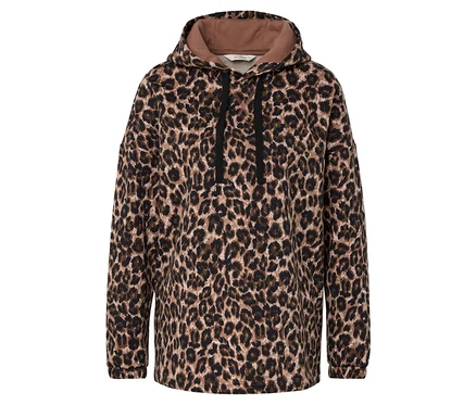 Sweat à capuche à motif léopard avec cordon de serrage.
