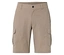 Gros plan sur un short cargo beige.