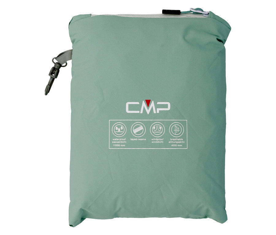 Sac de paquetage vert clair CMP avec impression imperméable, coupe-vent et respirante.