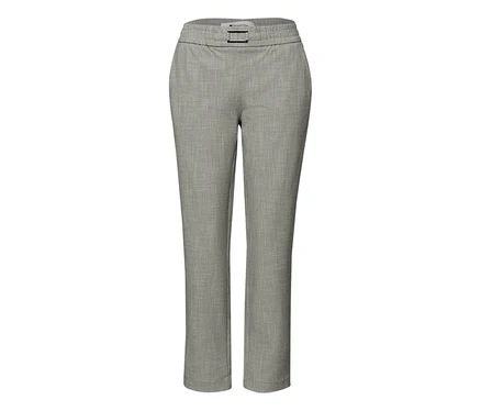 Pantalon de jogging Street One gris avec passants de ceinture et boucle.