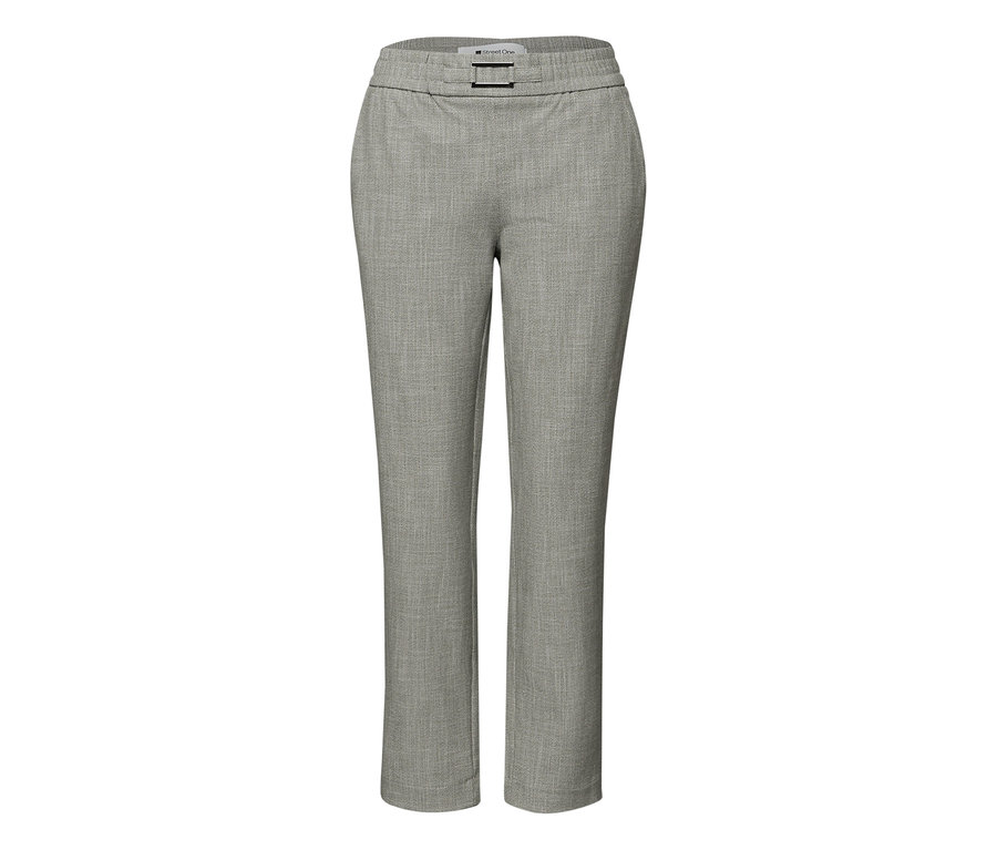 Pantalon de jogging Street One gris avec passants de ceinture et boucle.