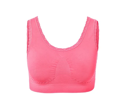 Une brassière sans coutures rose.
