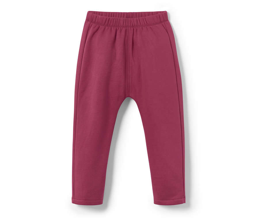 Pantalon de survêtement violet pour bébé, arc-en-ciel, sur fond blanc.