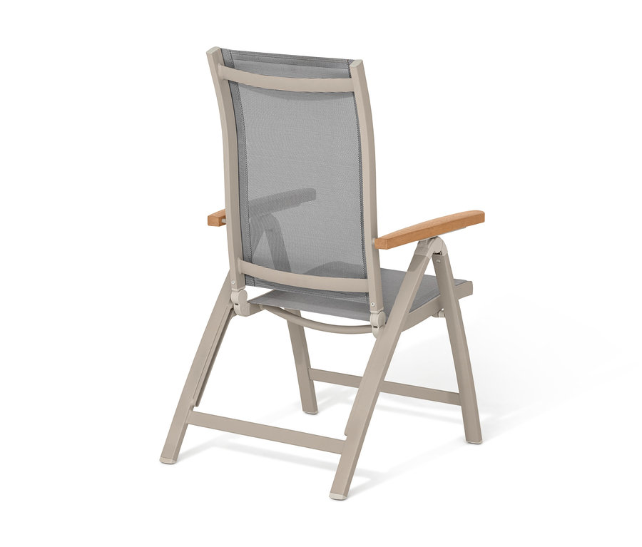 Vue arrière d'une chaise « Liska » avec dossier haut réglable.