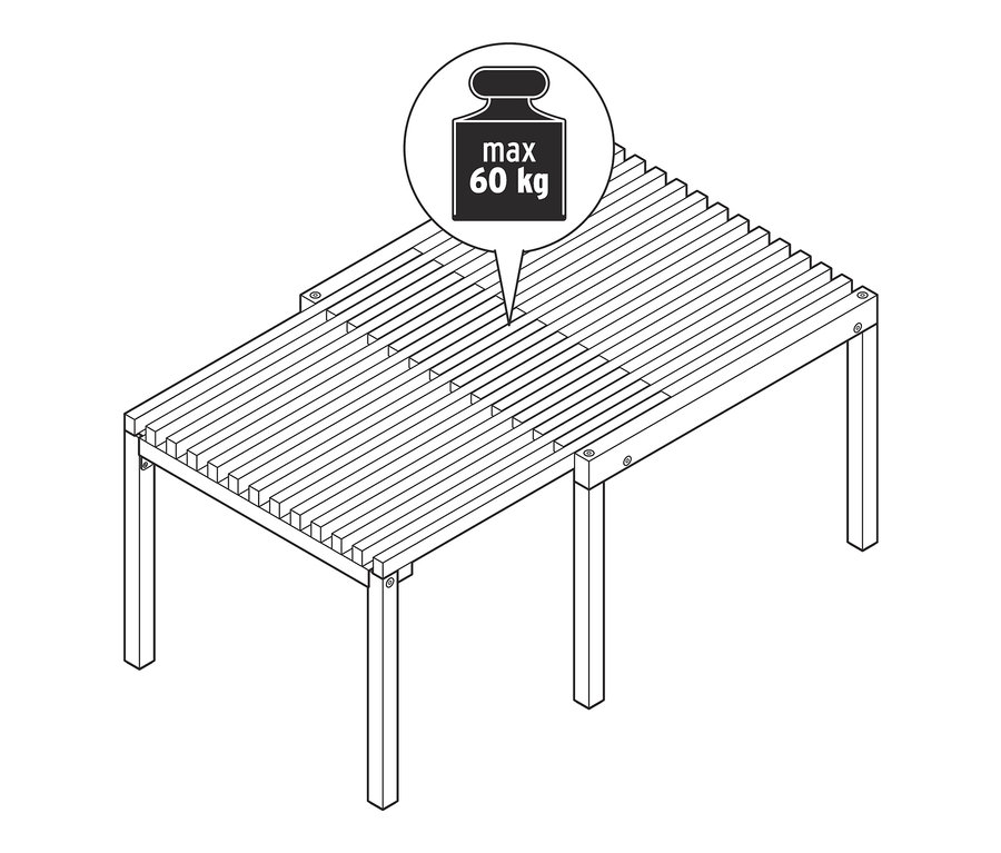 Illustration d'une table basse extensible « Tinus ».