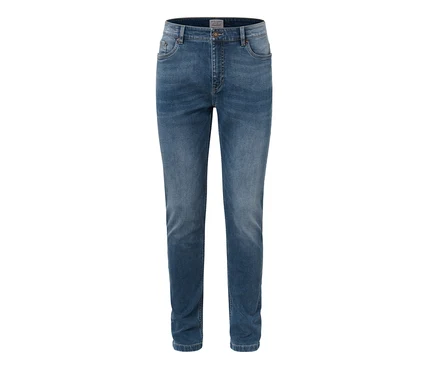 Un jean bleu.