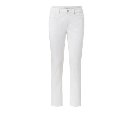 Jean coloré coupe « Emma », crème.