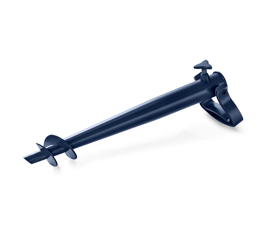 Support à parasol à vis bleu.