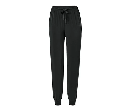 Pantalon de pyjama noir avec cordon de serrage à la taille.