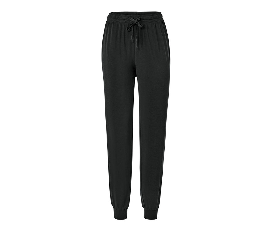 Pantalon de pyjama noir avec cordon de serrage à la taille.