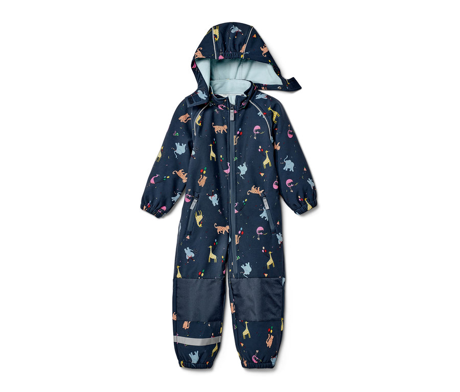 Combinaison en softshell pour enfant avec imprimé animaux.