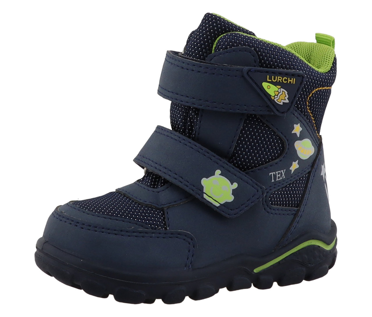 Botillons d'hiver bleus LURCHI »Kojo-TEX« pour enfants avec motif extraterrestre.