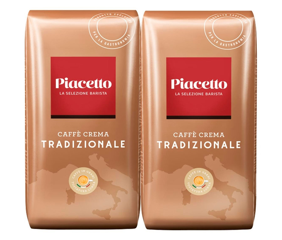 Caffè Crema Tradizionale Piacetto – 2 x1 kg, en grains