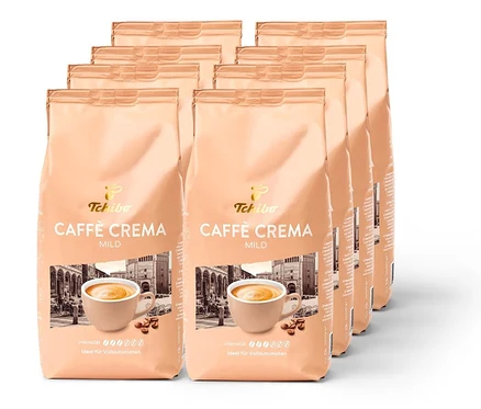 Huit paquets de Caffè Crema Mild en grains - 8x 1 kg.