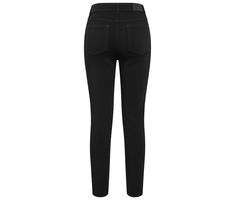 Vue arrière d'un jean noir.