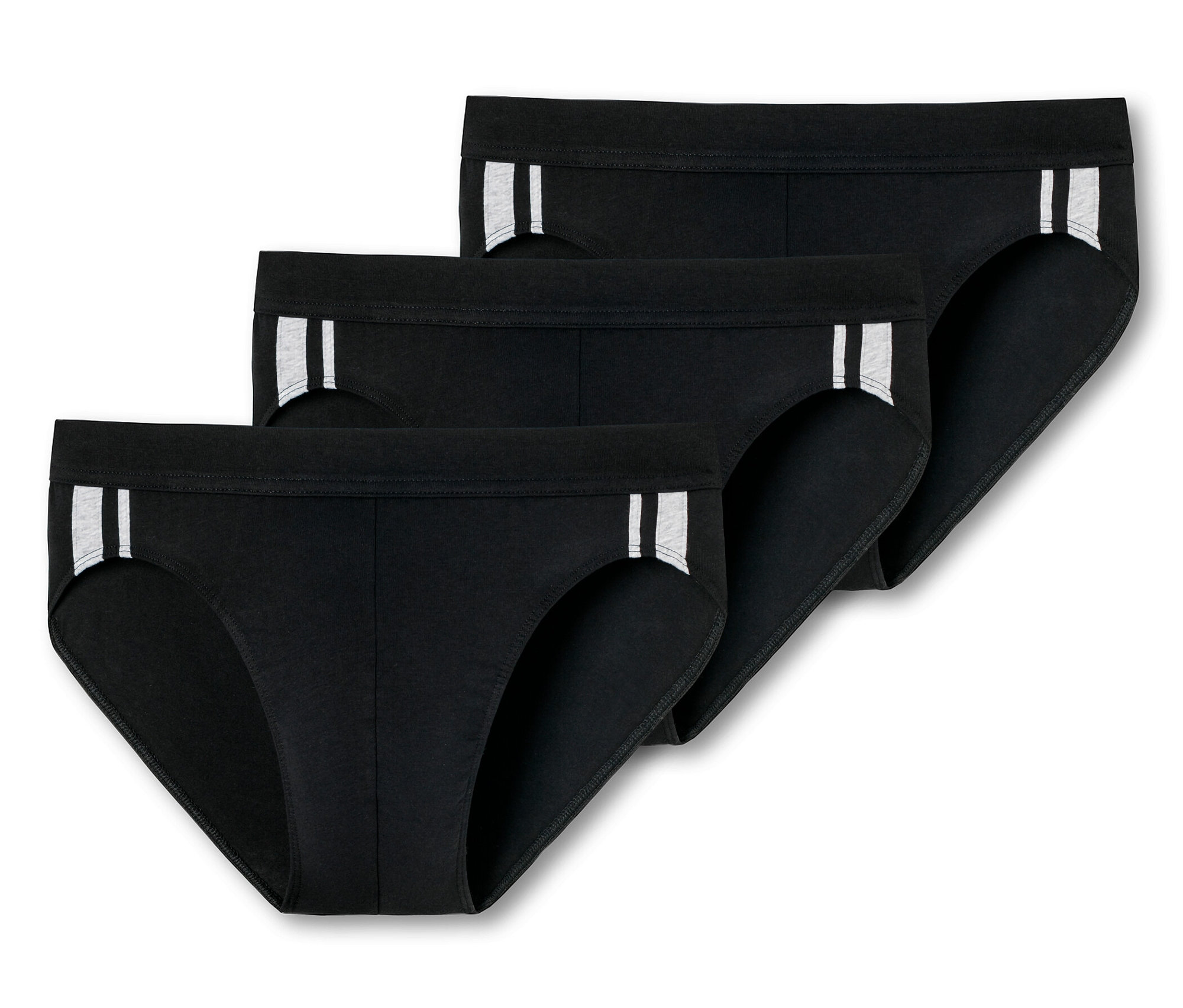 Trois slips SCHIESSER noirs, lot de 3.