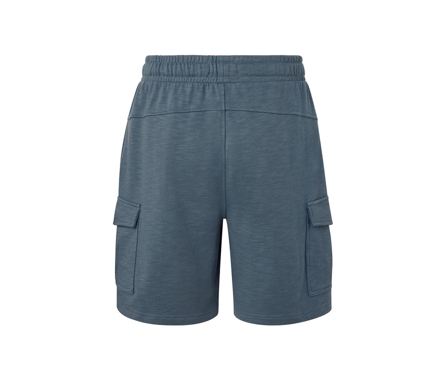 Short cargo en sweat bleu.