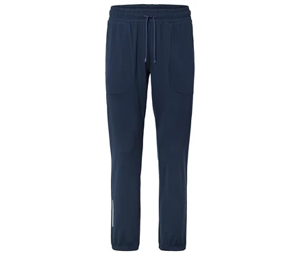 Pantalon technique thermique bleu marine avec poches.