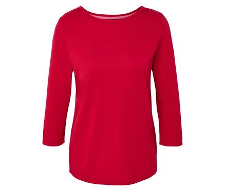 T-shirt fonctionnel rouge à manches 3/4.