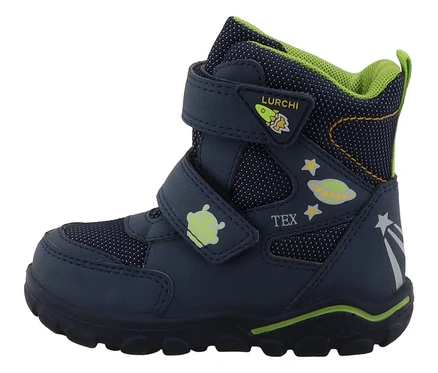 Botillons bleus LURCHI »Kojo-TEX« avec motif spatial.