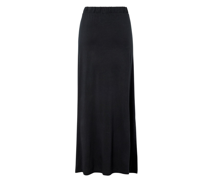 Une jupe longue en jersey noire.