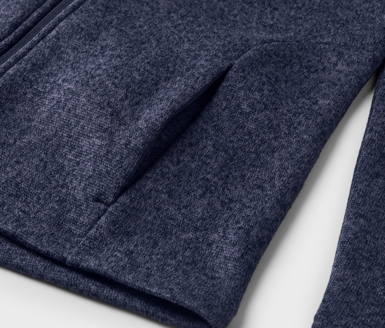 Vue détaillée d'une veste en maille polaire Da.Strickfleece-Jacke, bleu foncé.